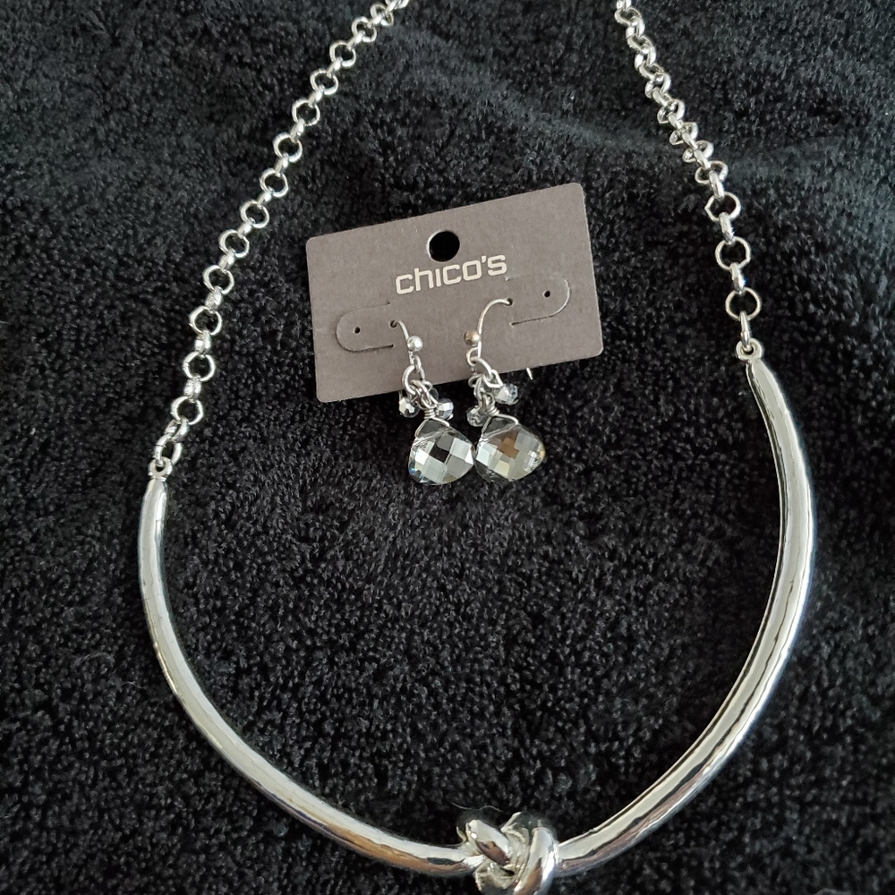 Chico's necklace and earings set NWT